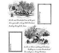 Tim Holtz Cling Stamps 7"X8.5"-Scenic Holiday