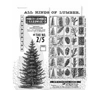 Tim Holtz Cling Stamps 7"X8.5"-Winter Woodlands CMS-LG-476