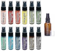 Tim Holtz Distress Spritz Sprays - Kit #3, 12 magnifiques couleurs - Bouteilles de 28,3 g, comprend de la porcelaine cassée, une nature sauvage rustique, des carreaux de bûcheron et 9 autres, une