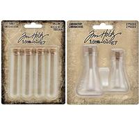 Tim Holtz idea-Ology 2021 Lot de 2 tubes à essai en verre avec bouchon en liège pour Halloween
