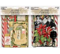 Tim Holtz Idea-ology Lot de 2 éphémères et couches de Noël 2025 + poupées en papier