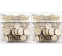Tim Holtz Idea-ology Lot de 2 tranches de bois TH94209-30 de 2,5 à 3,2 cm