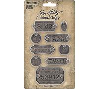 Tim Holtz idea-ology Lot de 9 étiquettes d'usine Idea-OL, Blanc, Taille unique