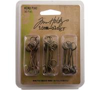 Tim Holtz idea-ology Memo Broches, Lot de 30, Marron