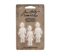 Tim Holtz idea-ology TH93196 Lot de 3 poupées récupérées Blanc Hauteur 4,4 cm