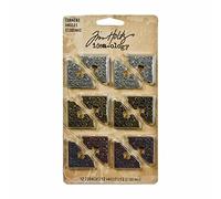 Tim Holtz Idée-Ology 1 "coins-12/Pkg - 4ea Nickel/Laiton/cuivre Antique