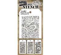 Tim Holtz - Lot de mini pochoirs Anon #47, taille unique