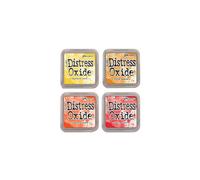 Tim Holtz Ranger Distress Oxide Ink Bundle J - Quatre blocs 3"" x 3"" - Graines de moutarde, miel sauvage, kaki mûr, porte de grange (trois nouve