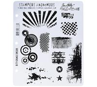 Tim Holtz Stampers Anonymous 7 x 21,6 cm Ensemble de tampons en Caoutchouc étirable Bitty Grunge