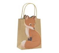 TIM & PUCE FACTORY - 4 Sacs Cadeaux Papier Renard 28X8X15CM Nature
