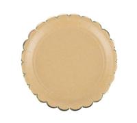TIM & PUCE FACTORY 8 ASSIETTES CARTON FESTON LISERÉ OR 23CM KRAFT