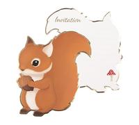 TIM & PUCE FACTORY - 8 CARTONS Invitation FORÊT 14X13CM Orange