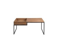 Tim - table basse - effet bois et métal noir - 105 cm - style industriel - Bois
