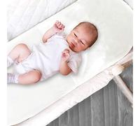 TIM & TAM Drap-housse Mane en coton bio et satin pour couffin Aide à protéger les cheveux et la peau délicats. Pour calvitie, cheveux secs et eczéma (Blanc), couffin (jusqu'à 76 x 33 cm)