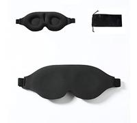 Tim & Tina Masque de sommeil 3D pour homme et femme - Masque de sommeil bloquant la lumière - Housse douce pour voyage, sieste, yoga - Sangle réglable (3D noir)