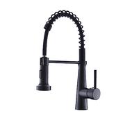TIMACO Noir Robinet de cuisine avec douchette pivotant à 360° pour cuisine gastronomique, mitigeur monocommande pour évier de cuisine