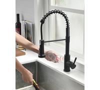 TIMACO Robinet de cuisine à capteur infrarouge avec douchette extensible - Pivotant à 360° - Mitigeur monocommande pour cuisine - Robinet à ressort hélicoïdal