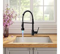 Timaco Robinet de cuisine Pivotant à 360° Doré brossé Avec douchette extractible Mitigeur de commande ordinaire du commerce