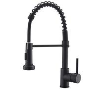 Timaco Robinet de cuisine Pivotant à 360° Doré brossé Avec douchette extractible Mitigeur de commande ordinaire du commerce