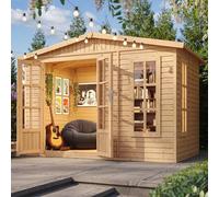 Abri de Jardin en Bois 6 m2 - l332xP222xH232cm - Cabanon Jardin extérieur avec Sol - Cabane de Jardin - Chalet de Loisirs - Maison d'été avec des bardeaux bitumineux Gris - TIMBELA M334FB+H334FBGREY