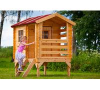 Timbela Cabane pour enfant sur pilotis en bois brut 164 x 130 cm - M501B - M501B