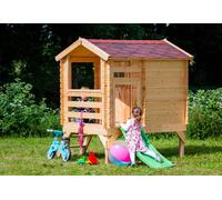 Timbela Cabane pour enfant sur pilotis en bois + toboggan 164 x 130 cm - M501C - M501C