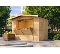 Kiosque en bois TIMBELA - M150 - H232 x 336 x 263 cm - Pin/épicéa - Construction de panneaux