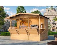 Kiosque en bois TIMBELA M150B - 6,03 m² - H232x336x263 cm - Pin/épicéa