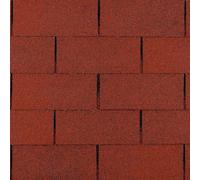 TIMBELA Kit de bardeaux bitumés Trio T102RED - Couleur rouge - Kit de toit imperméable avec éléments de crête et clous pour abri de jardin en bois modèle M102