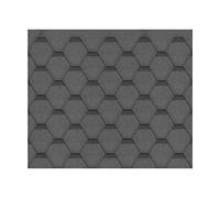 TIMBELA Lot de bardeaux bitumineux Hexagonal Rock H550BLACK, Couleur Noir - Bitume toiture M550 pour Chalet de Jardin