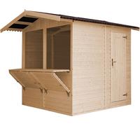 TIMBELA M149 - H232x253x263/4m2, grand bar de jardin multifonctionnel Stands de vente en bois
