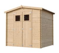TIMBELA M310+M310G Abri de Jardin en Bois avec Sol TRAITÉ - Stockage extérieur l239xL142xH200cm/2.63 m2 - Petit abri à Outils, Local à vélos - Toit imperméable, fenêtres