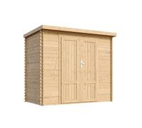 TIMBELA M310F1 Abri De Jardin en Bois 2,63 m², Cabane De Jardin Extérieure avec Parois De 19 mm, Cabanon De Jardin Extérieur pour Outils Et Vélos, sans Plancher, Portes À Panneaux en Bois Massif