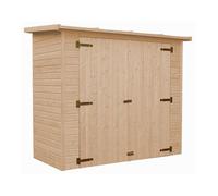 Abri à Outils en Bois Naturel - Stockage extérieur sans fenêtres H194x123x223 cm/2,1 m² Hangar en Bois Naturel - Atelier Rangement Outils - TIMBELA M348