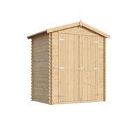 TIMBELA M367C1 Abri de Jardin en Bois 1,98 m², Cabane de Jardin, Parois de 19 mm, Cabanon de Jardin, Outils, Vélos, Portes à Deux Battants, sans Plancher