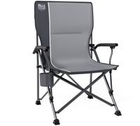 TIMBER RIDGE Chaise de Camping Pliable Dossier Haut avec Accoudoir Dur | Supporte jusqu'à 150kg avec porte-gobelet intégré légère et portable, idéale pour le camping, la pêche et le jardin