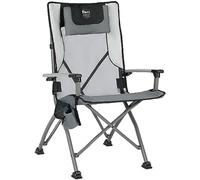 TIMBER RIDGE Chaise de camping pliante pour adultes, chaises pliables à haut dossier en aluminium avec porte-gobelet et appuie-tête amovible, supporte jusqu'à 136 kg, gris