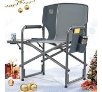 TIMBER RIDGE Chaise Pliante Camping Légère 3,3kg Fauteuil de Pêche Plage Portable Aluminium Support 180kg avec Table d'appoint