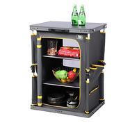 TIMBER RIDGE Placard de Cuisine Pliable Armoire de Camping Compact pour Intérieur Extérieur Jardin Compartiments de Rangement avec Poches Latérals