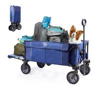 Timber Ridge Tailgate Chariot d'épicerie Pliable et Robuste avec Poches latérales pour Camping, Jardin, Shopping, capacité : 81,6 kg, Bleu