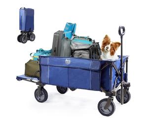 Timber Ridge Tailgate Chariot d'épicerie Pliable et Robuste avec Poches latérales pour Camping, Jardin, Shopping, capacité : 81,6 kg, Bleu