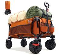 TIMBER RIDGE XXL Chariot de Transport Pliable Chariot Plage à roulettes Tout Terrain avec Roues Amovibles Poignée Réglable Poche Latérale pour Jardin Plage Camping Pique-Nique BBQ Match