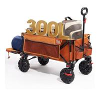 TIMBER RIDGE XXXL Chariot de Plage Grande Roue avec Frein et Hayon 135kg | Chariot camping pliable Roues larges amovibles, poignée réglable, charge max.135kg, idéal pour camping, jardin et shopping