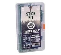 Timber Wolf Assortiment de 110 vis à bois pour l'extérieur - Assortiment de 110 vis dans un assortiment de poche pratique