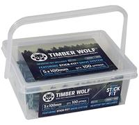 Timber Wolf Lot de 100 vis à bois extérieures Vert 5 x 100 mm
