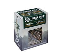 Timber Wolf TW40060 Vis à bois - 4,0 x 60 mm - Boîte de 100, zinc et jaune (or)