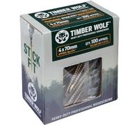 Timber Wolf TW40070 Vis à bois - 4,0 x 70 mm - Boîte de 100, zinc et jaune (or)