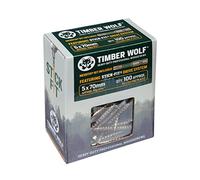 Timber Wolf TW50070 Vis à bois - 5,0 x 70 mm - Boîte de 100, zinc et jaune (or)