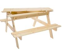 TIMBERA M010-1 Table et Chaise Enfant pour Le Jardin - Salon de Jardin avec Boîte de Rangement - 90x90xH50 cm pour l'Extérieur ou à l'Intérieur