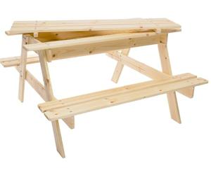 TIMBERA M010-1 Table et Chaise Enfant pour Le Jardin - Salon de Jardin avec Boîte de Rangement - 90x90xH50 cm pour l'Extérieur ou à l'Intérieur